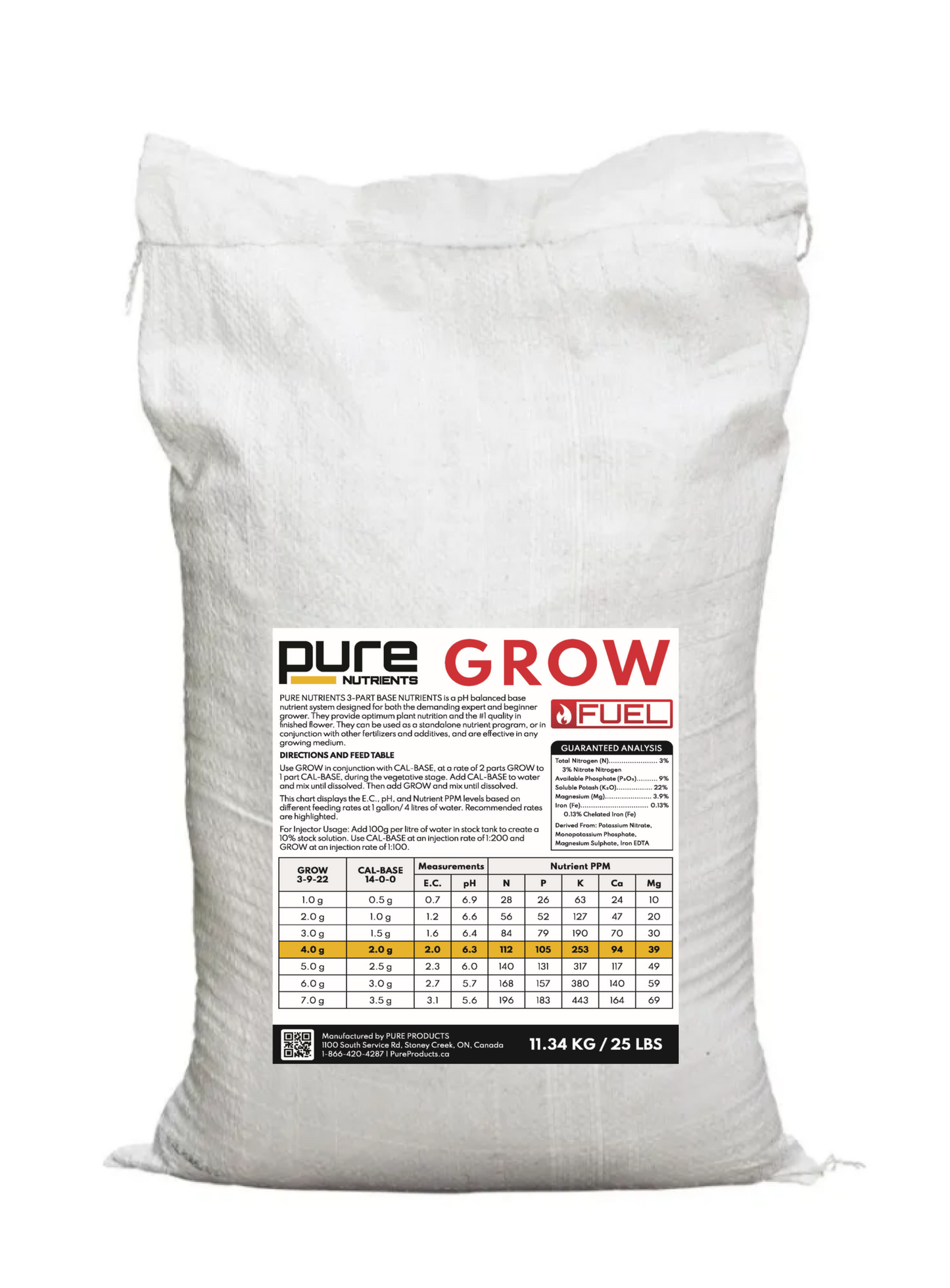 PURE FUEL® Pro Line - GROW Formula 25LB
